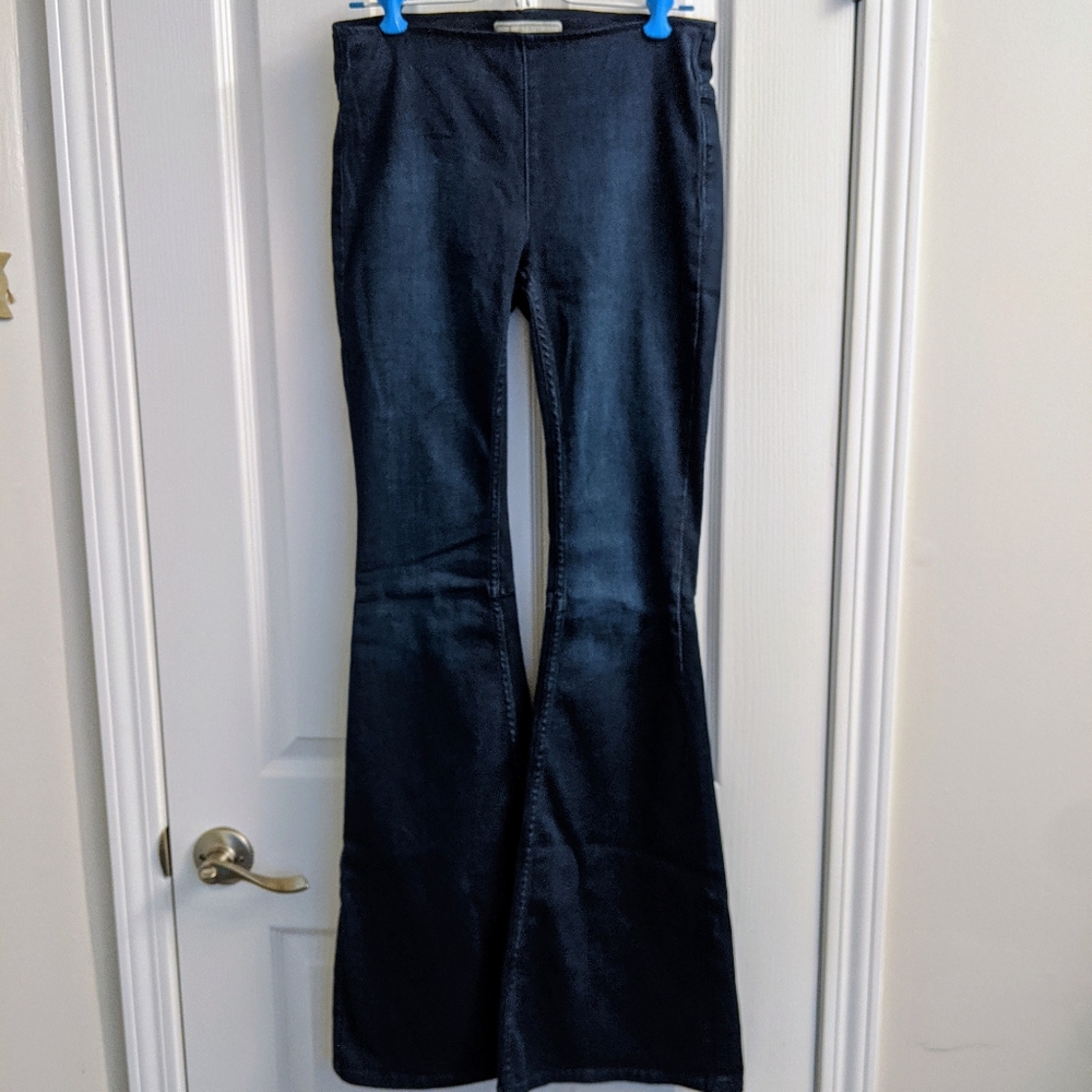 Free People High Waisted Dark Flare Jeans